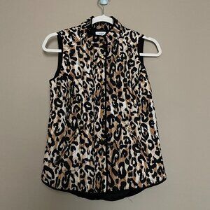 Crown & Ivy, XS, Leopard, Quilted, Lightweight Vest